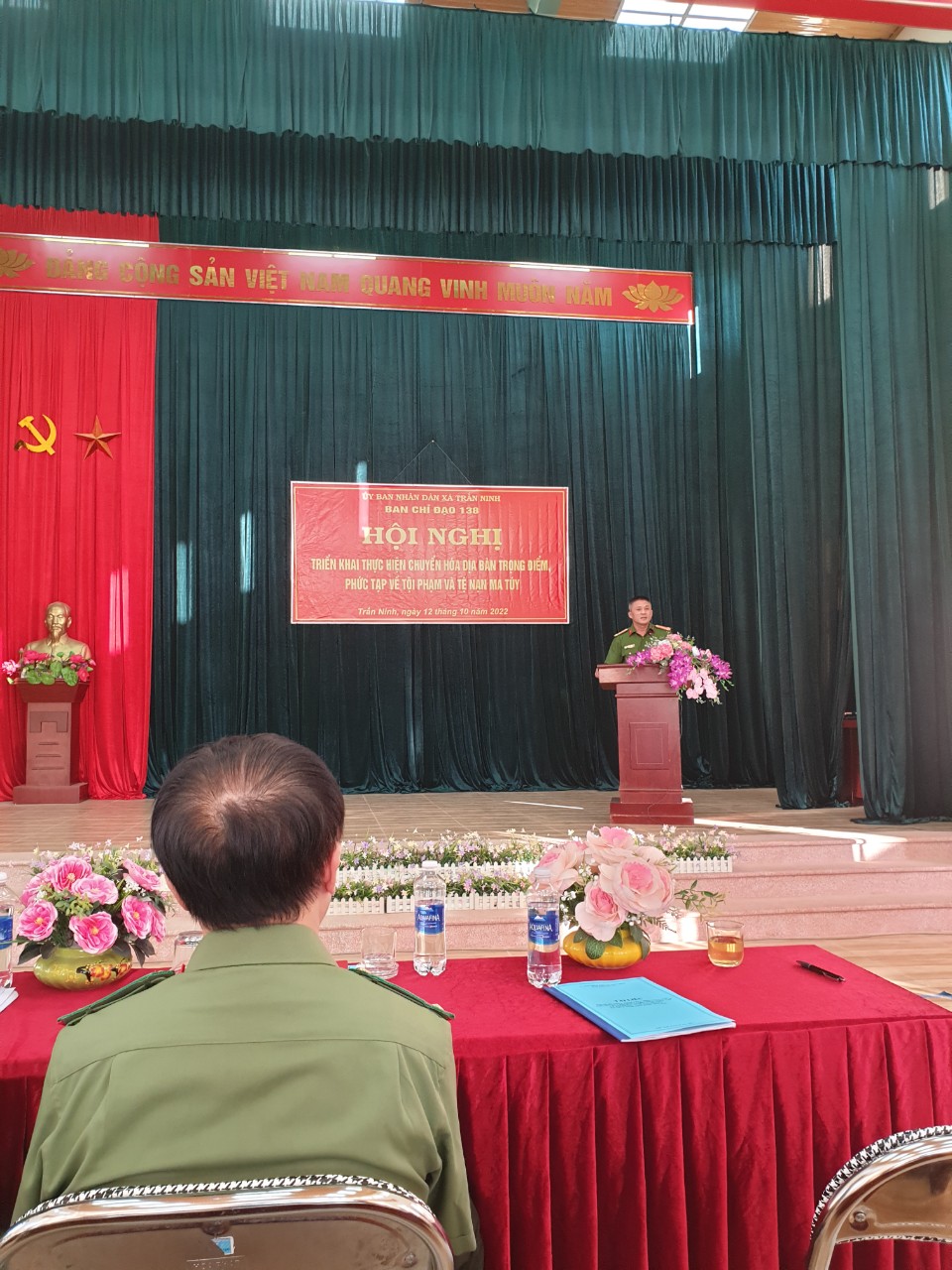 Thượng tá Nguyễn Hồng Điệp - Phó trưởng phòng PC04, công an tỉnh Lạng Sơn phát biểu chỉ đạo tại Hội nghị